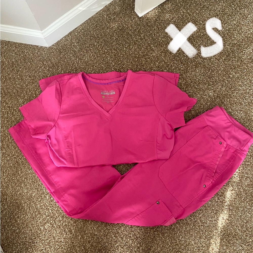 Healing hands pink scrub set